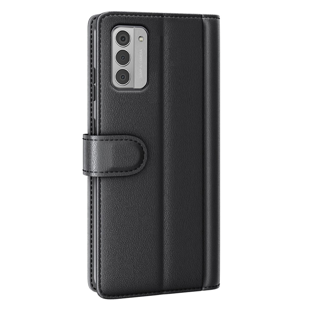 Nokia G42 Genuine Leather Wallet Case Black