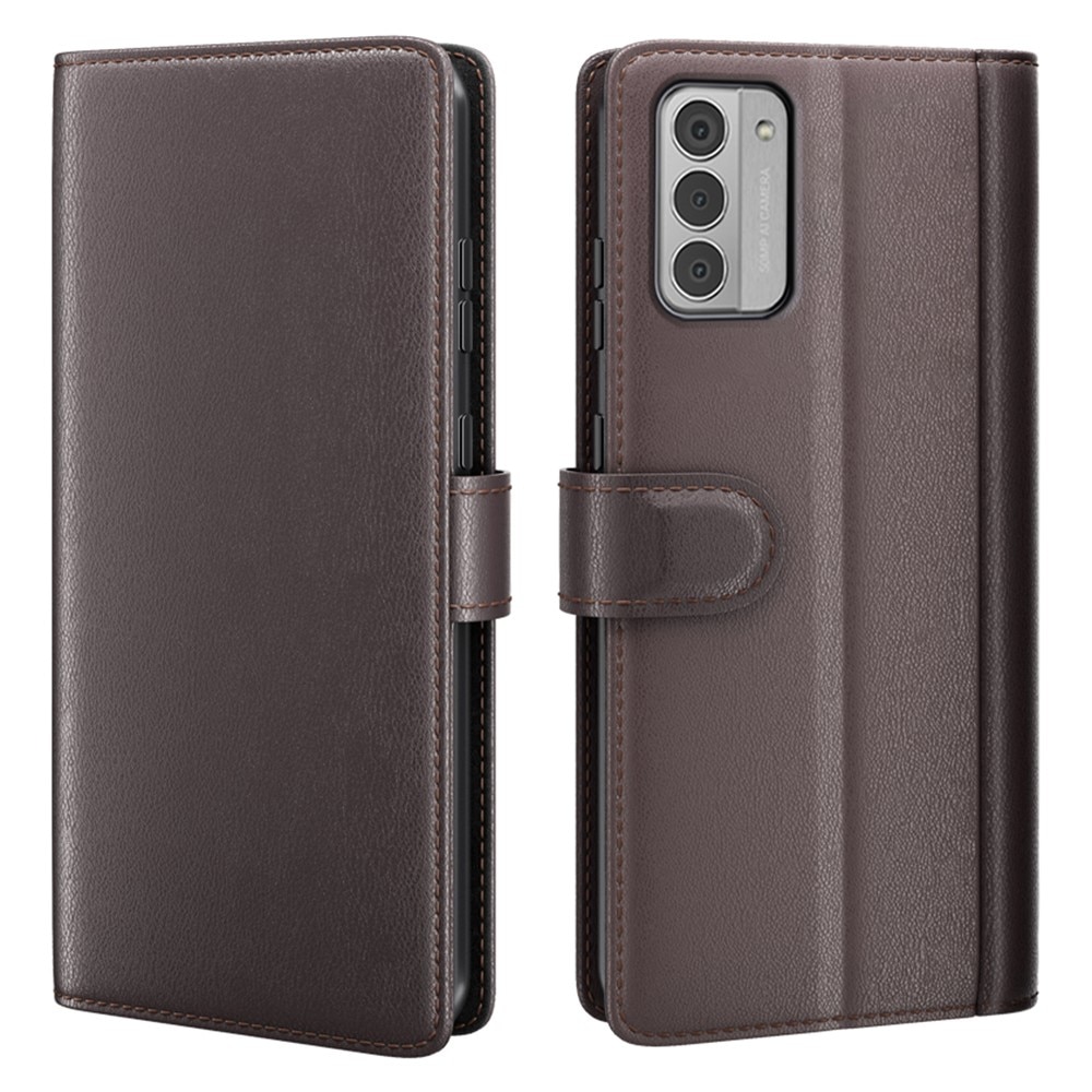 Nokia G42 Genuine Leather Wallet Case Brown