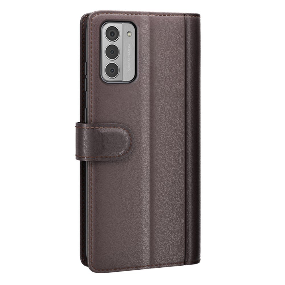 Nokia G42 Genuine Leather Wallet Case Brown