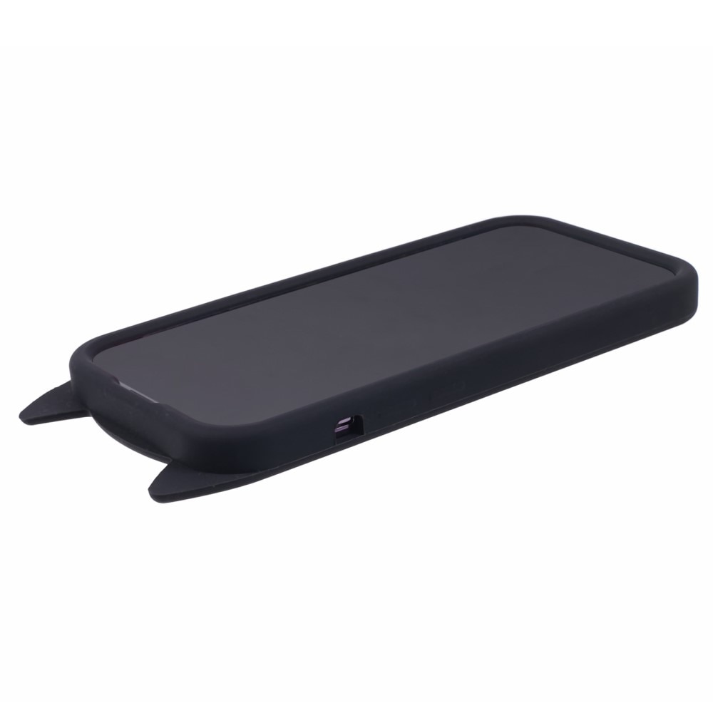 iPhone 15 Pro Cat Silicone Case Black