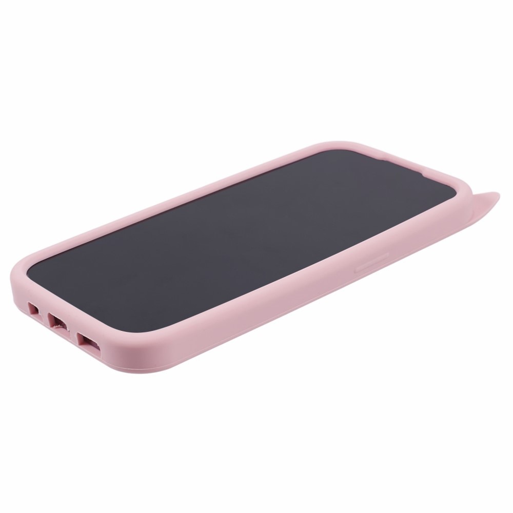 iPhone 15 Pro Cat Silicone Case Pink