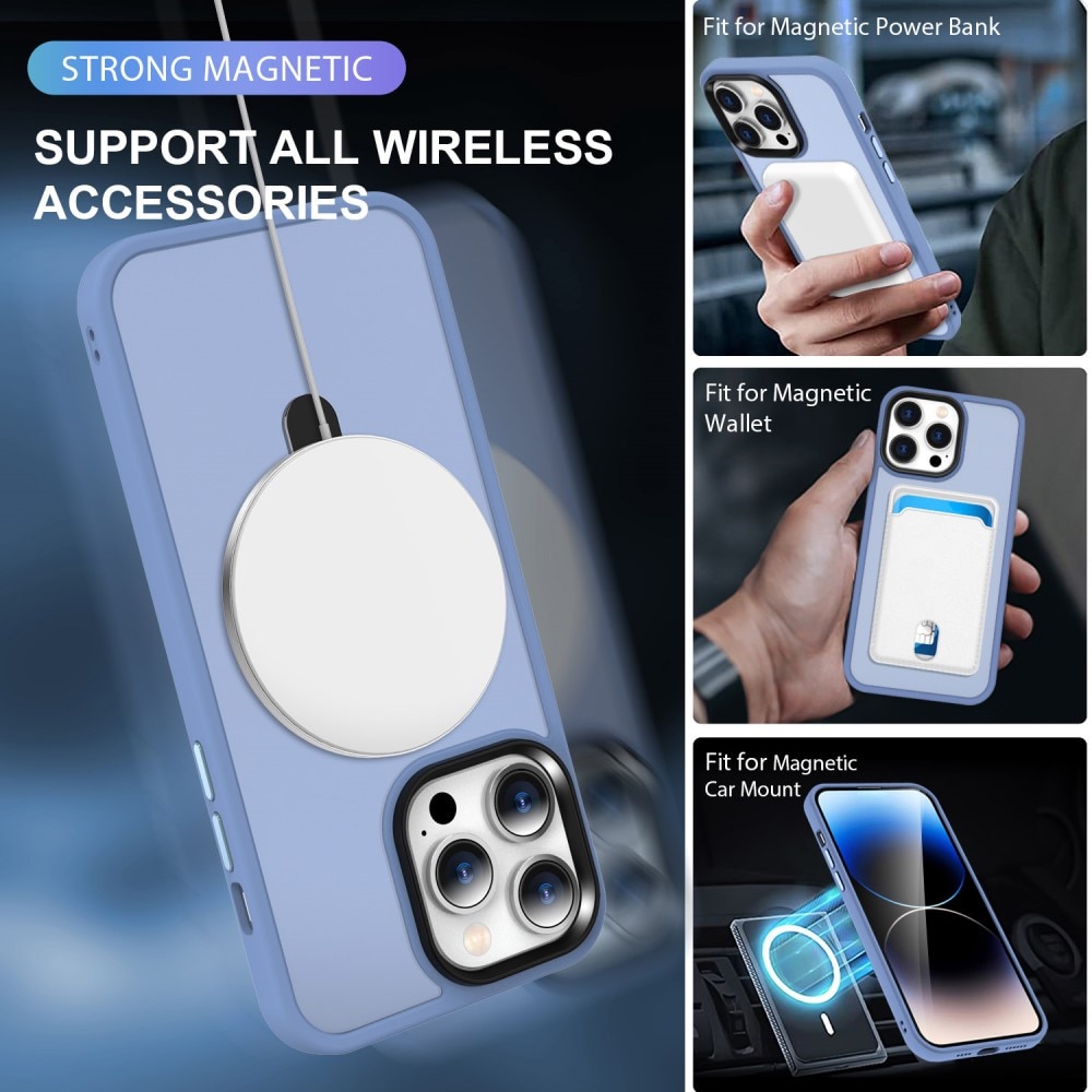 iPhone 15 Plus Hybrid Case MagSafe Ring Blue