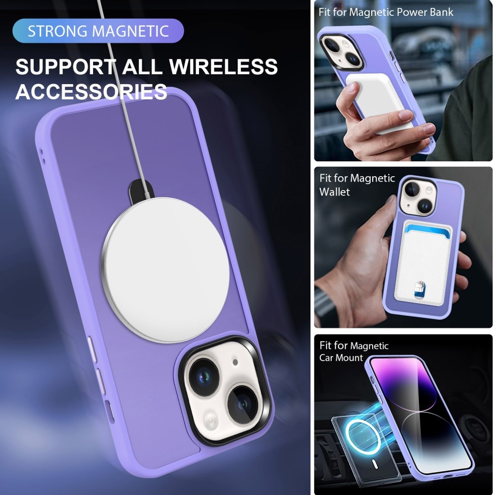 iPhone 15 Plus Hybrid Case MagSafe Ring Purple