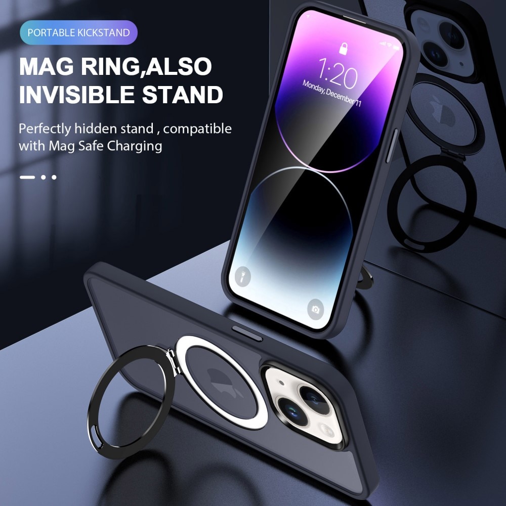 iPhone 15 Pro Hybrid Case MagSafe Ring Dark Blue
