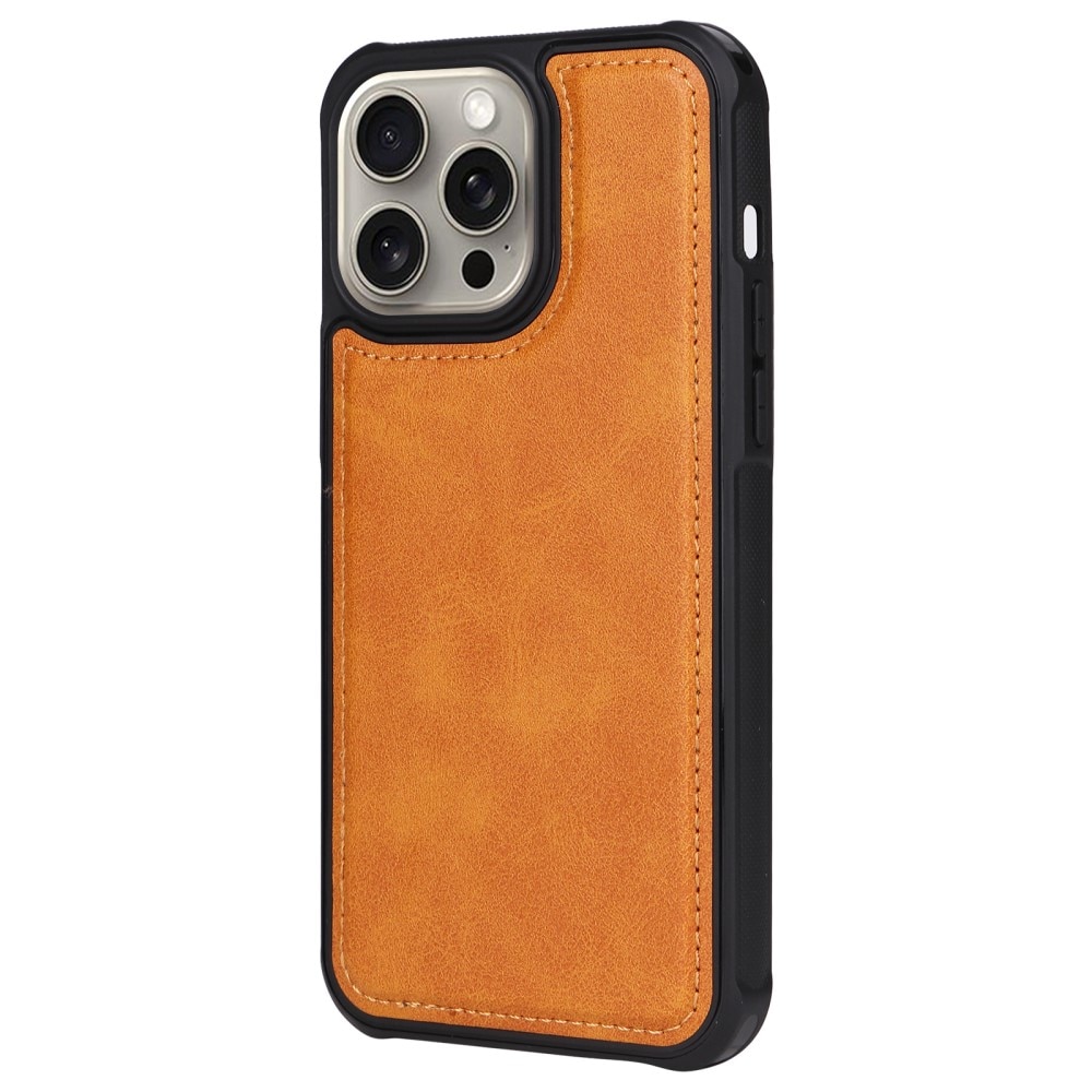 iPhone 15 Pro Max Magnet Leather Wallet Cognac