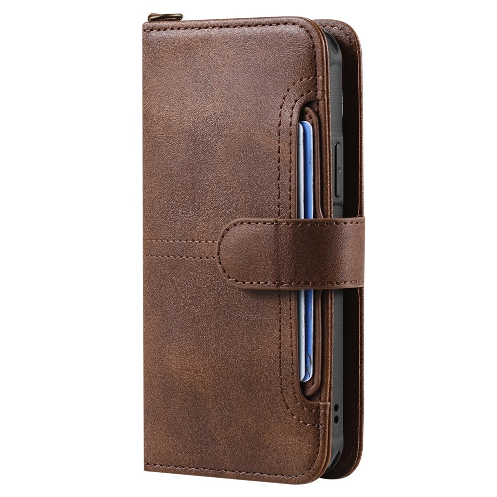 iPhone 15 Magnet Leather Wallet Brown