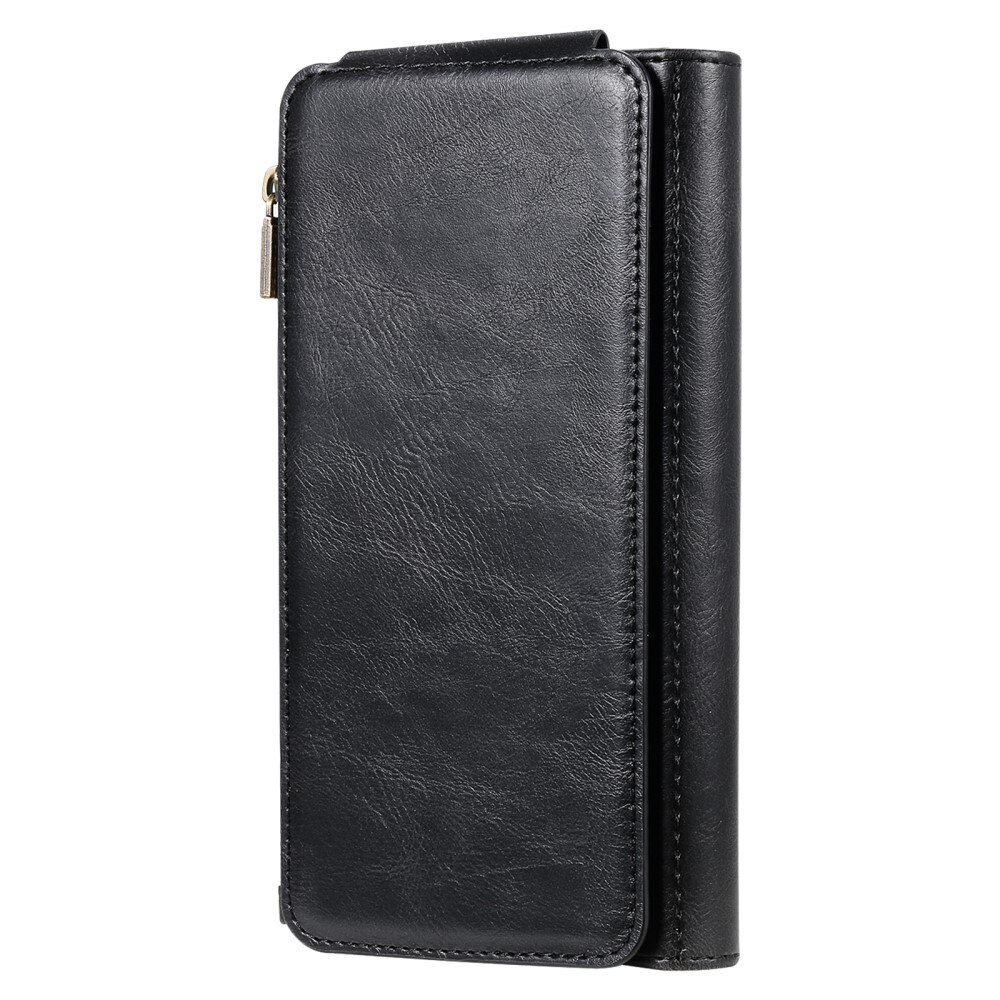 iPhone 15 Magnet Leather Multi Wallet Black