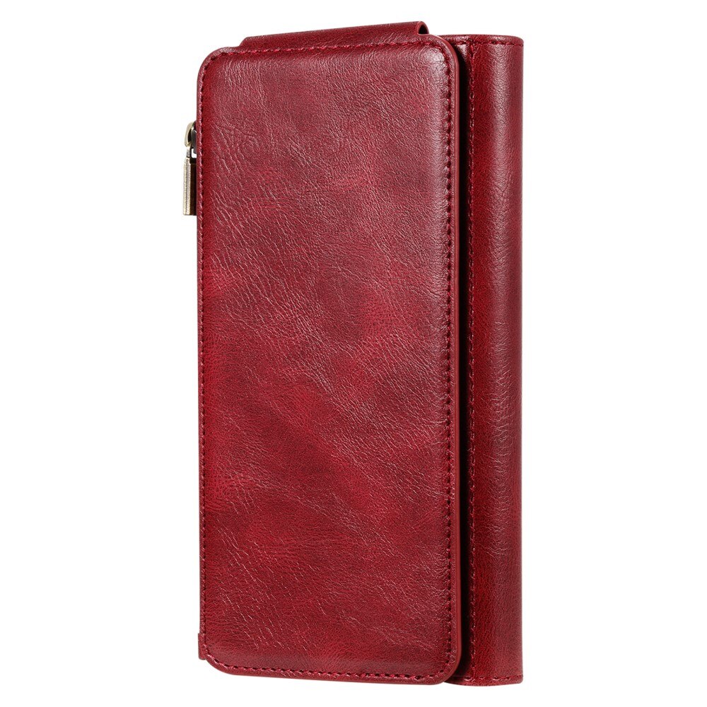 iPhone 15 Magnet Leather Multi Wallet Red