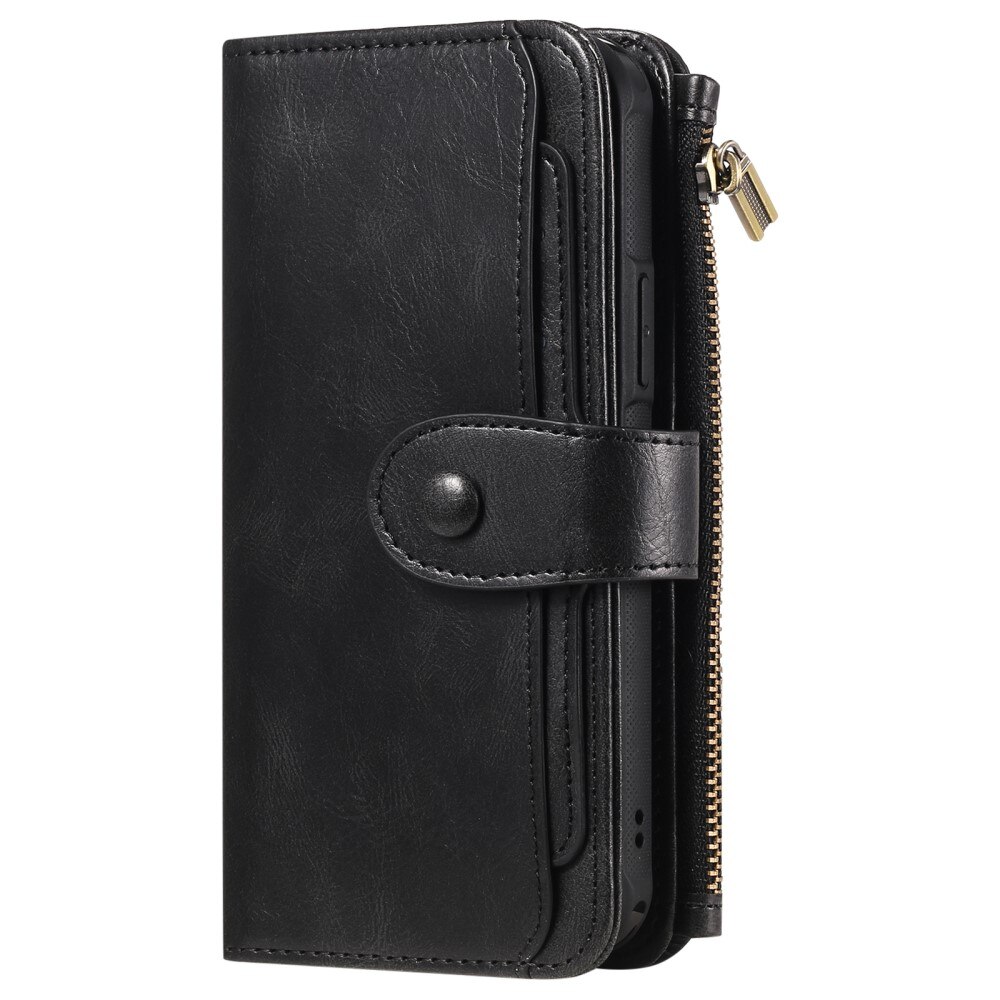 iPhone 15 Pro Max Magnet Leather Multi Wallet Black