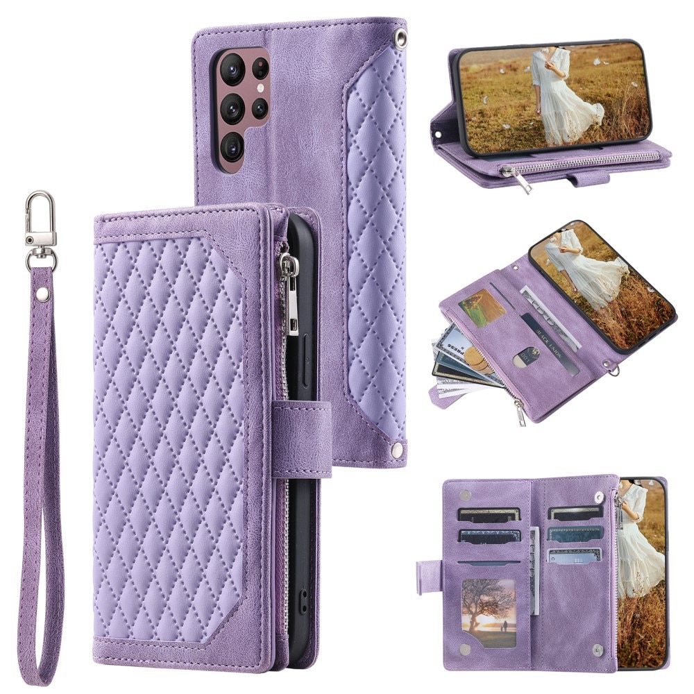 Samsung Galaxy S24 Ultra Wallet/Purse Quilted Purple