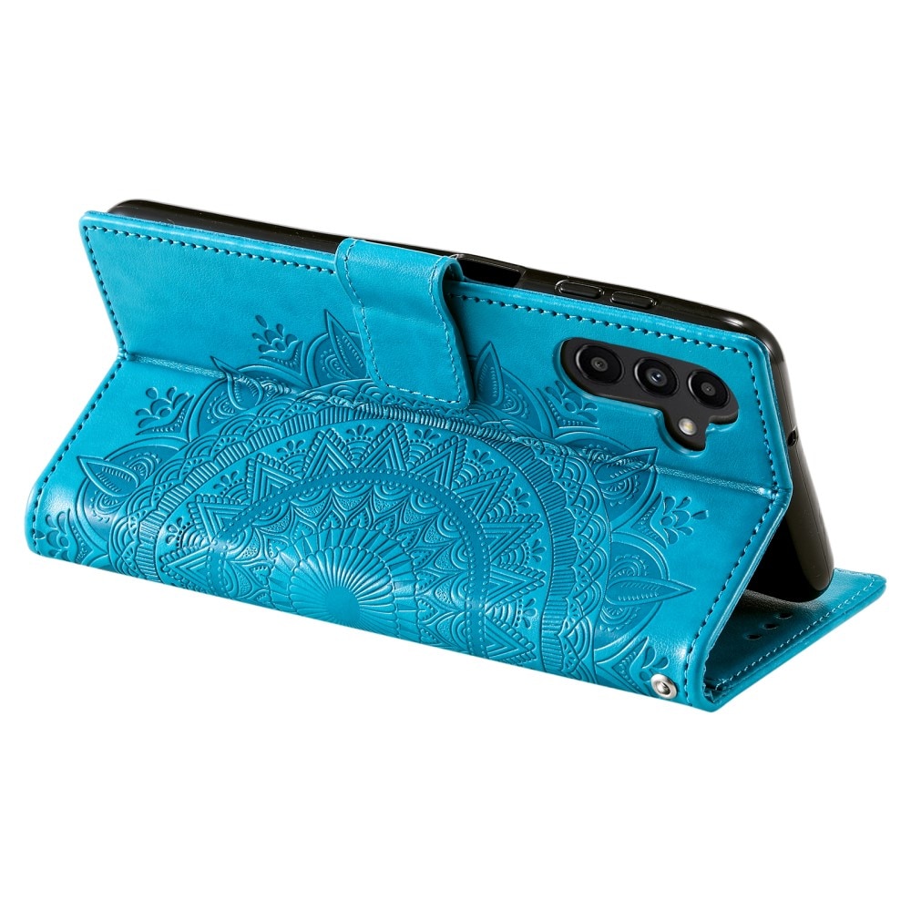 Samsung Galaxy S24 Leather Cover Mandala Blue