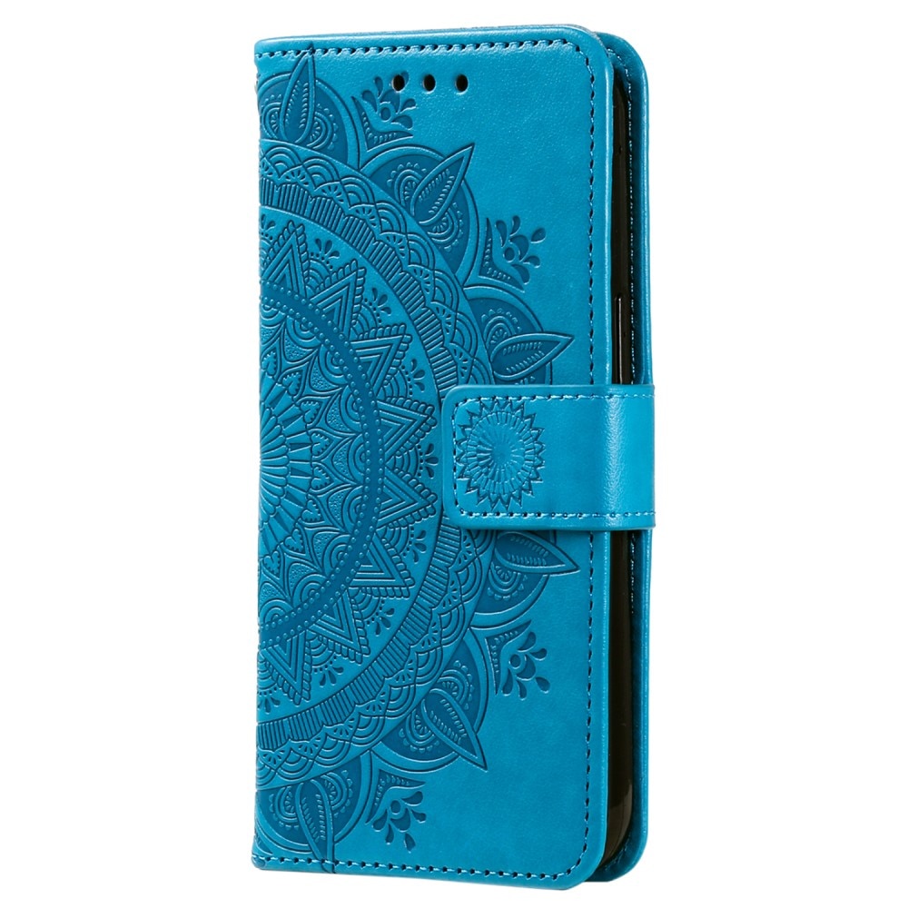 Samsung Galaxy S24 Leather Cover Mandala Blue