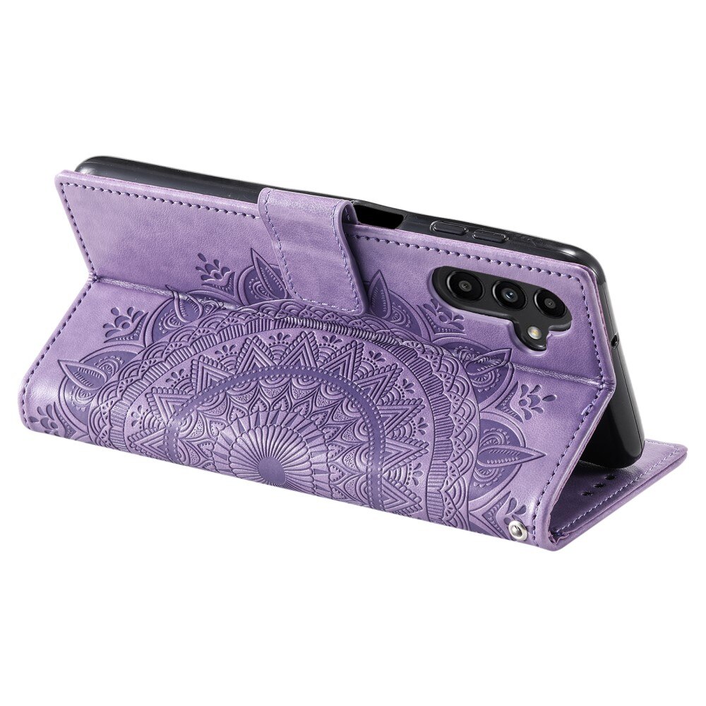 Samsung Galaxy S24 Leather Cover Mandala Purple