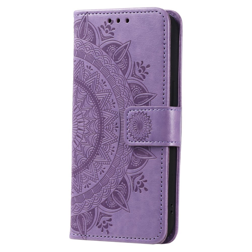 Samsung Galaxy S24 Leather Cover Mandala Purple