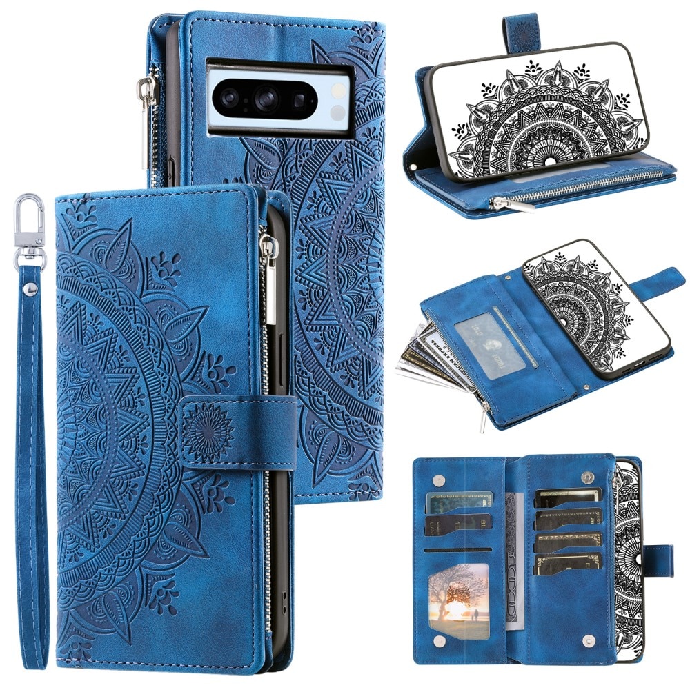 Google Pixel 8 Pro Wallet/Purse Mandala Blue