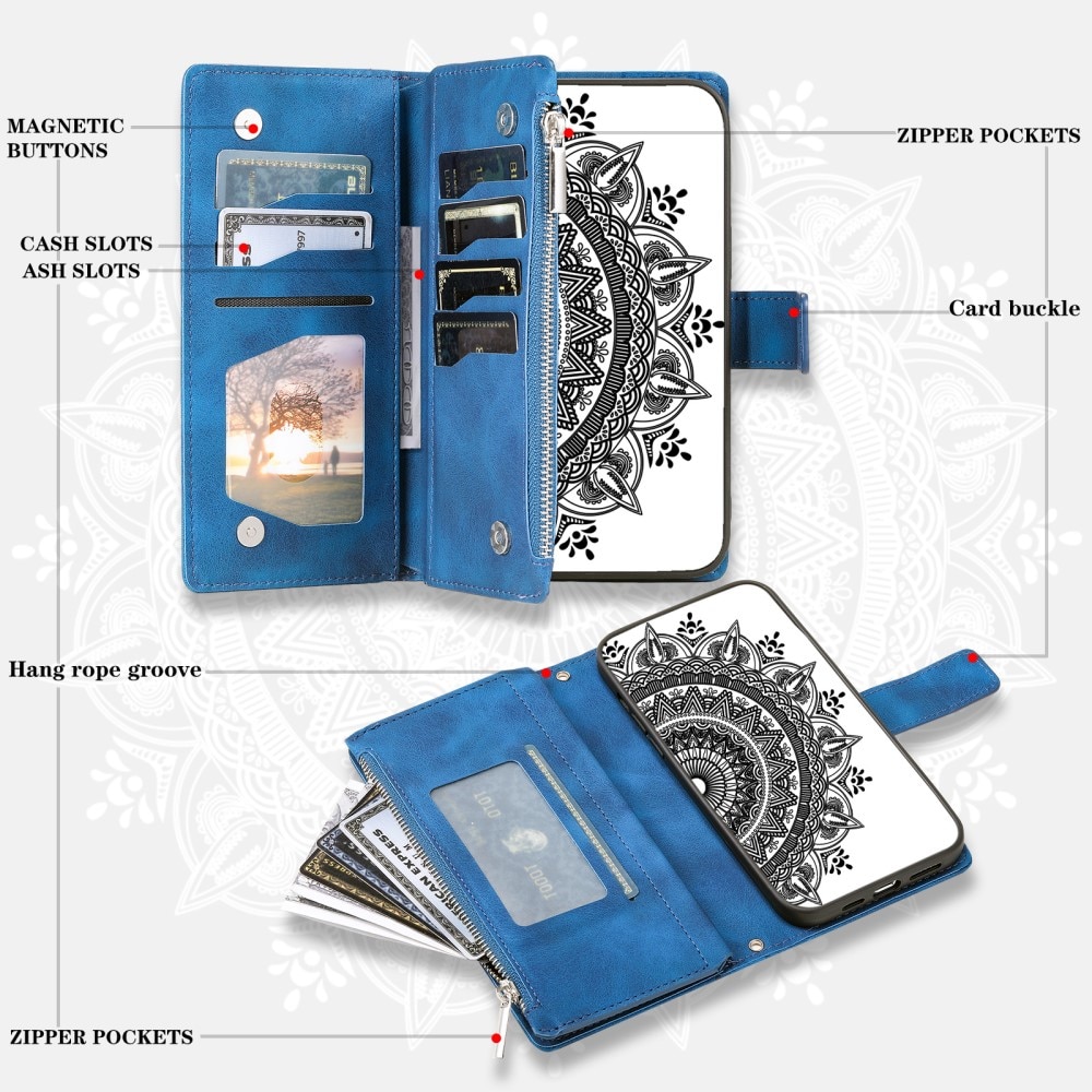 Google Pixel 8 Pro Wallet/Purse Mandala Blue