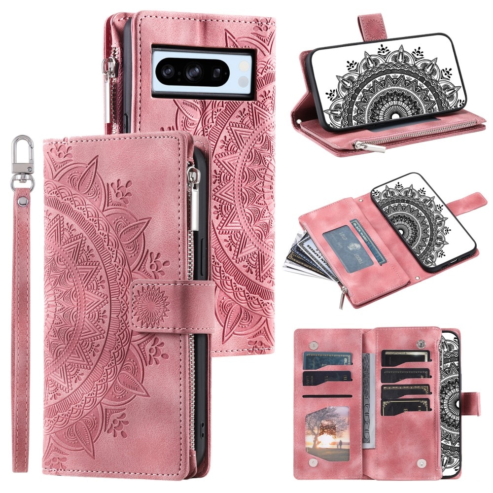 Google Pixel 8 Pro Wallet/Purse Mandala Pink