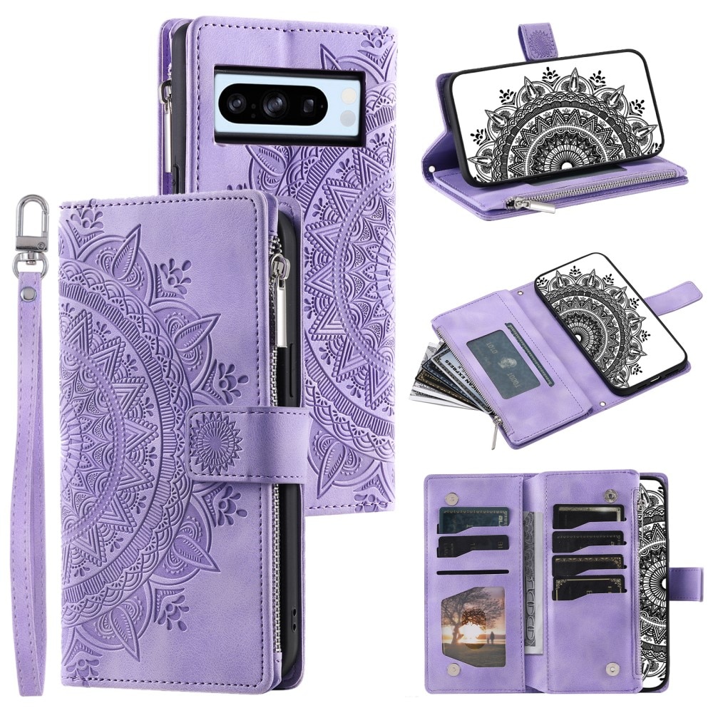 Google Pixel 8 Pro Wallet/Purse Mandala Purple