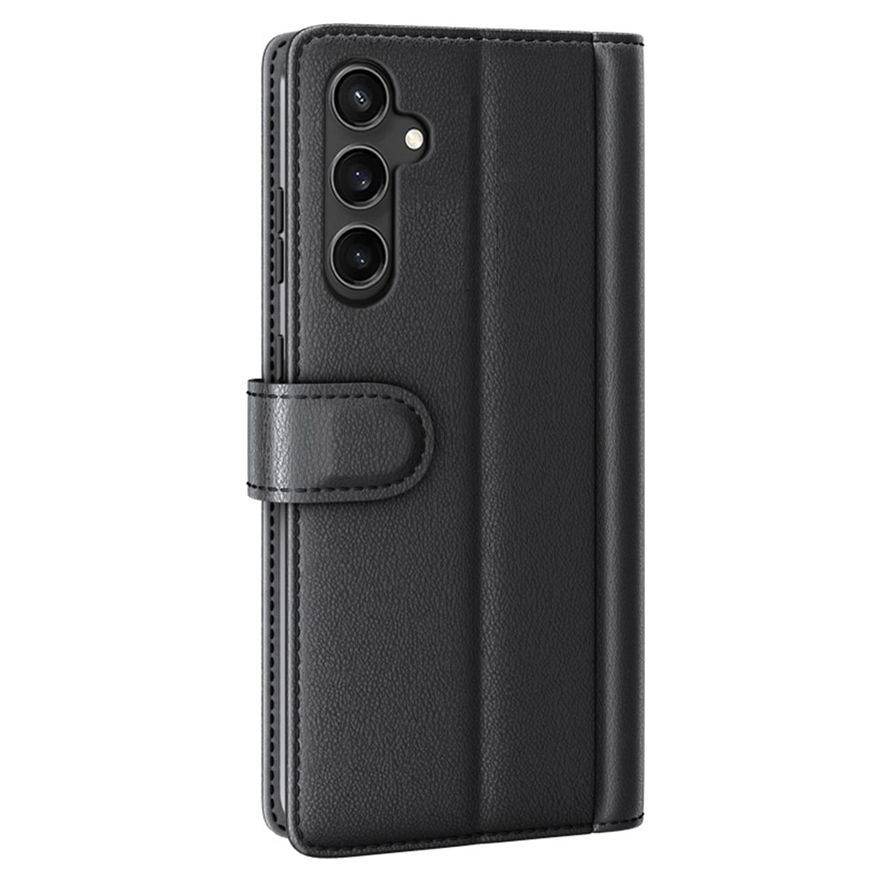 Samsung Galaxy S23 FE Genuine Leather Wallet Case Black