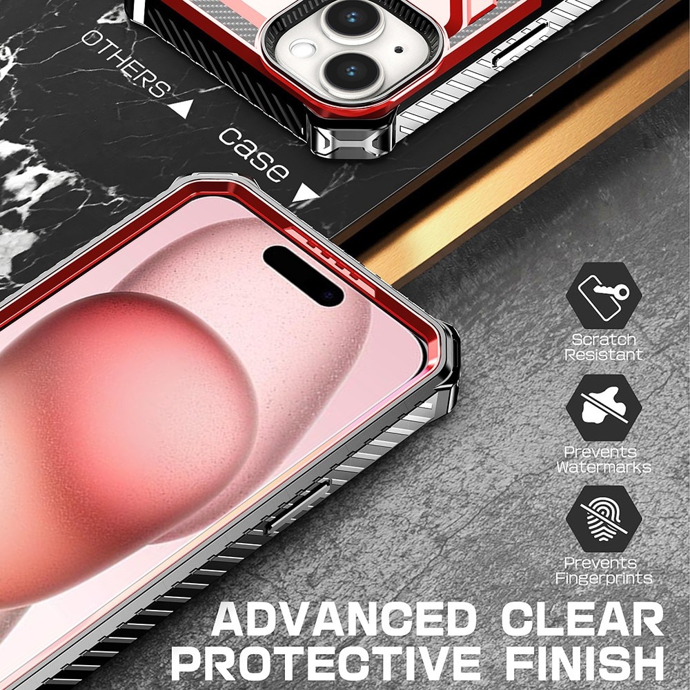 iPhone 15 Hybrid Case Tech MagSafe Ring Black