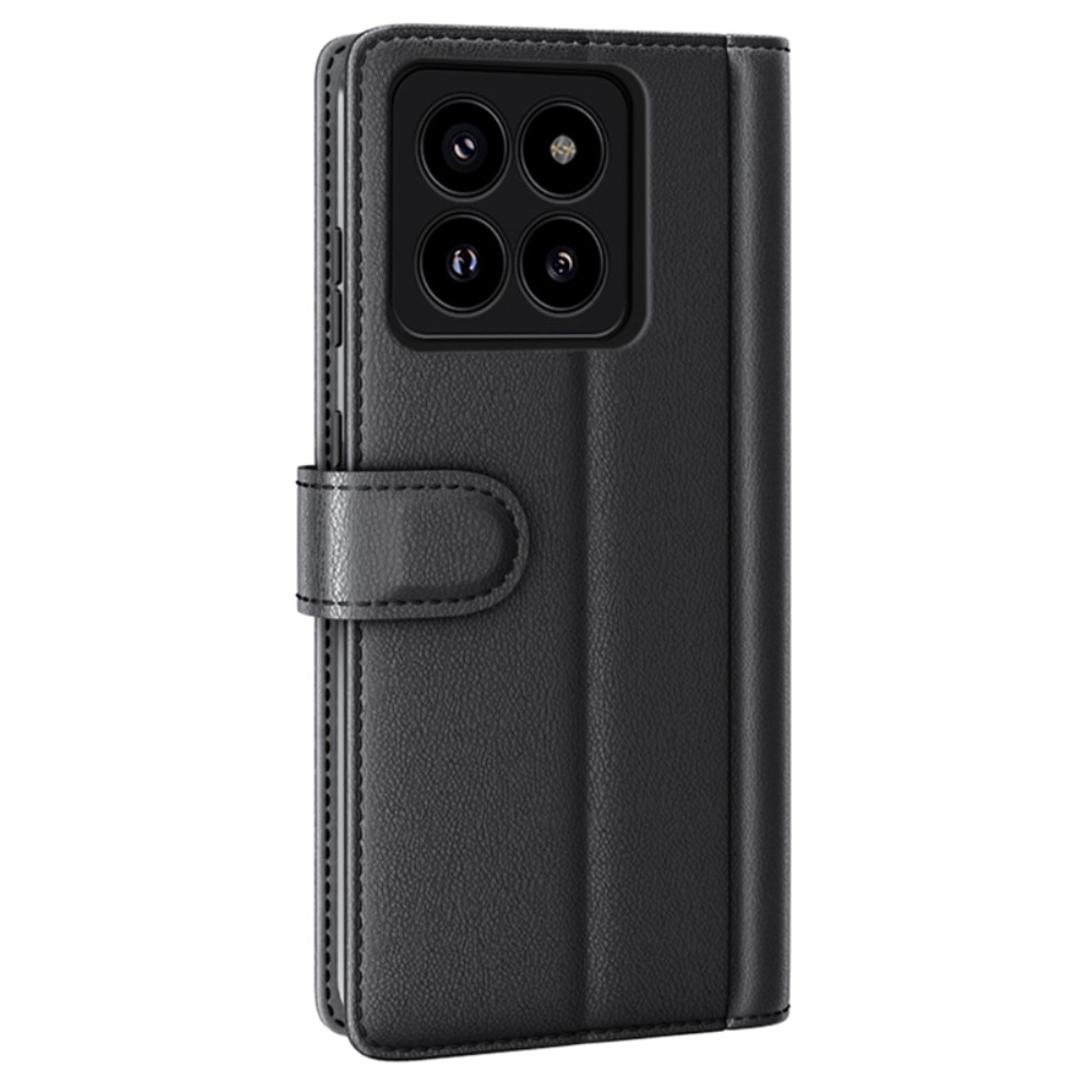 Xiaomi 14 Pro Genuine Leather Wallet Case Black