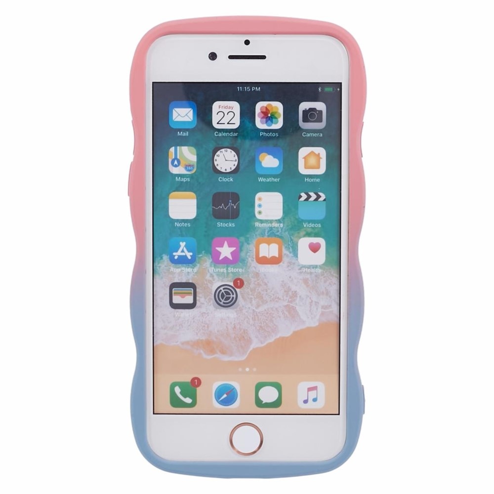 iPhone SE (2020) Wavy Edge Case Pink/blue Ombre