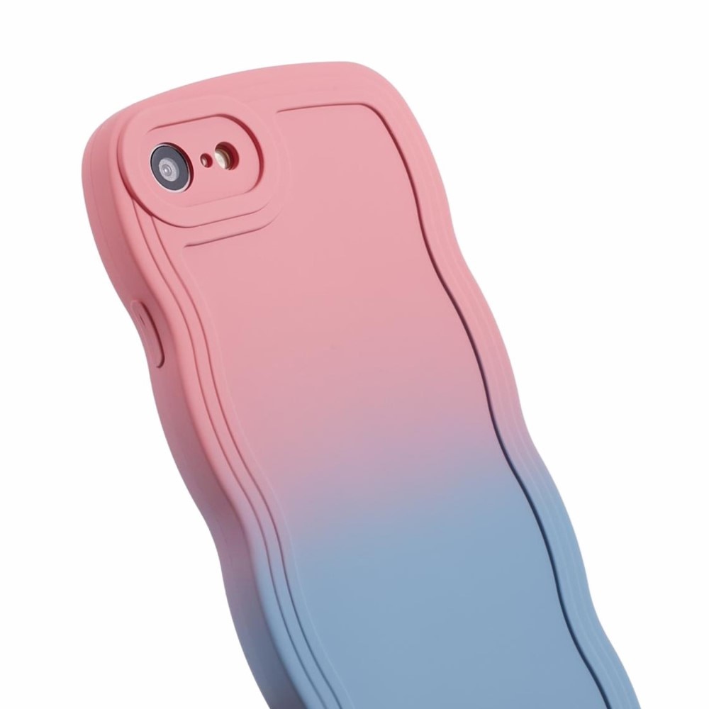 iPhone SE (2020) Wavy Edge Case Pink/blue Ombre