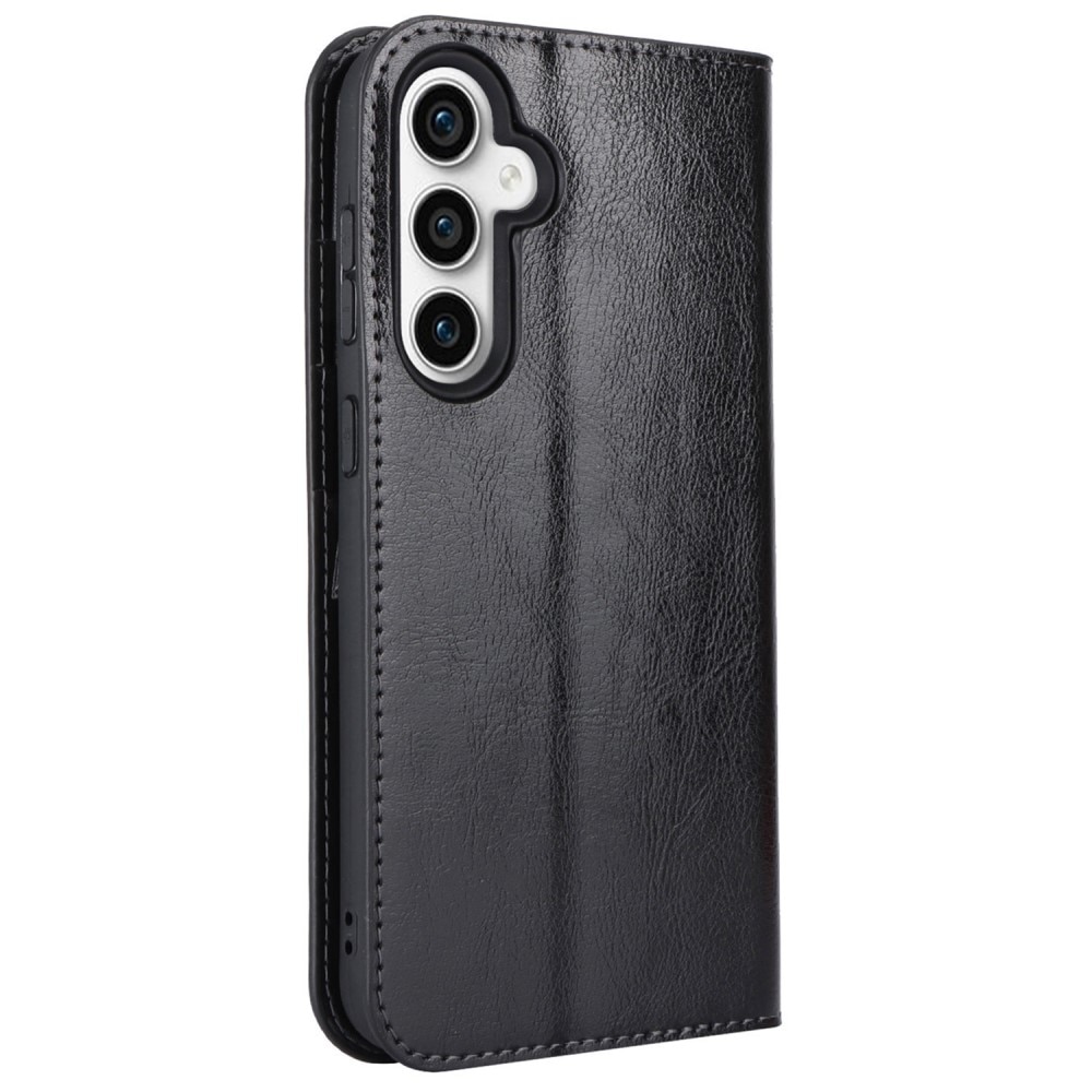 Samsung Galaxy S23 FE Genuine Leather Wallet Case Black