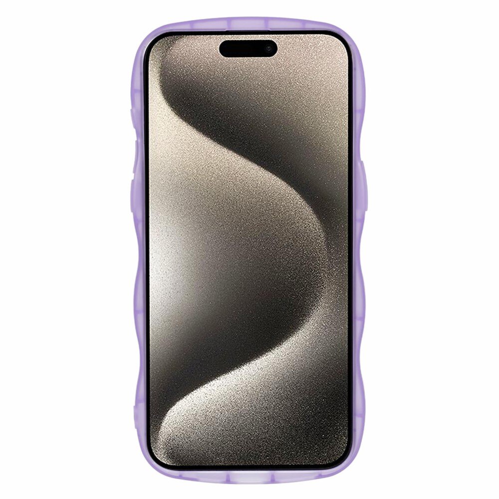 iPhone 15 Pro Max Wavy Edge Glitter Case Purple