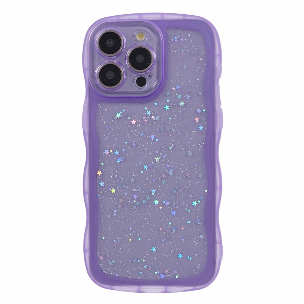 iPhone 15 Pro Max Wavy Edge Glitter Case Purple