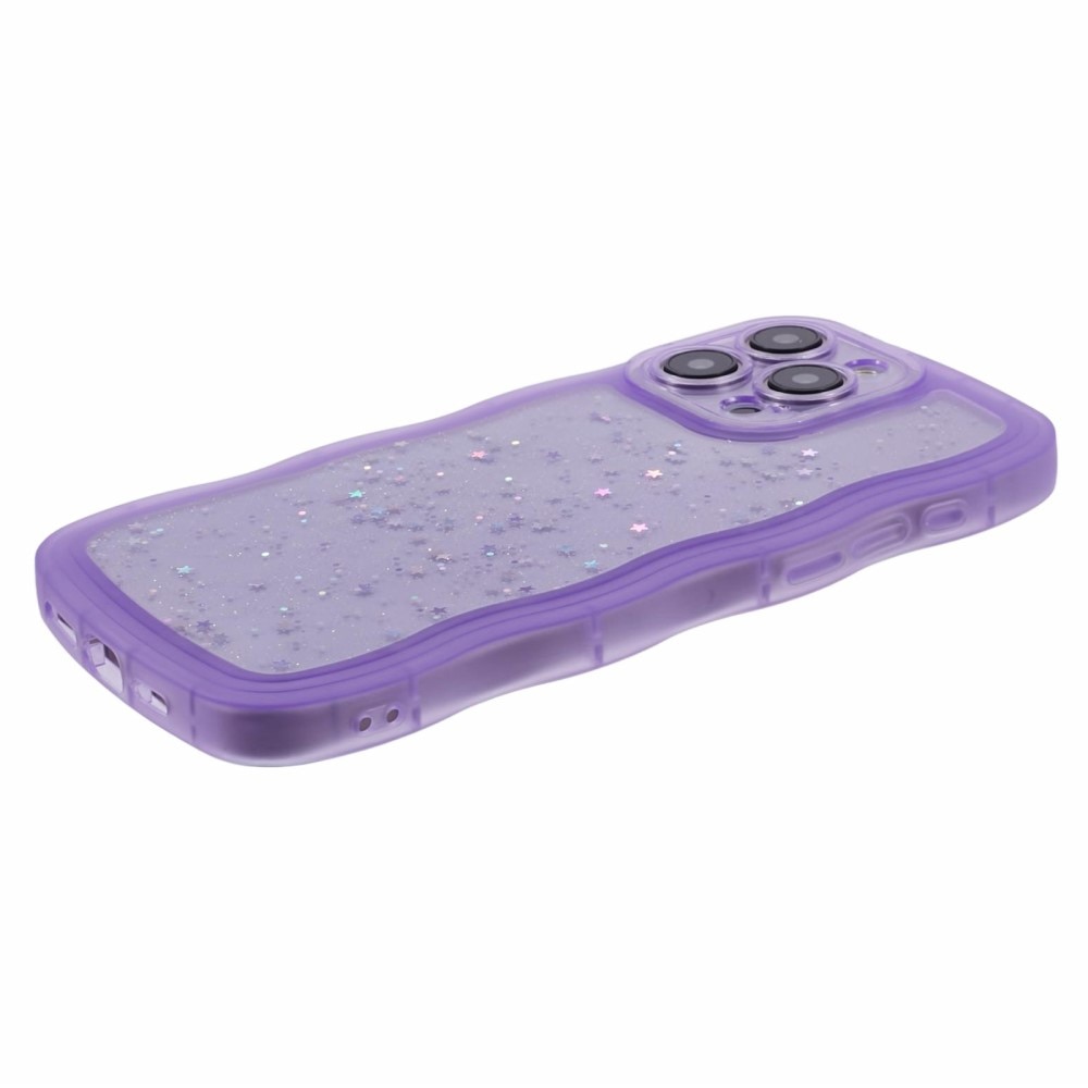 iPhone 15 Pro Max Wavy Edge Glitter Case Purple