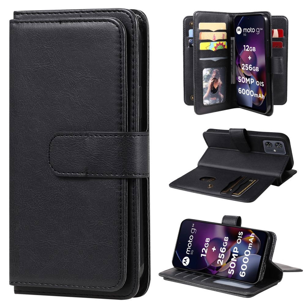 Motorola Moto G54 Wallet Cover Multi-slot Black