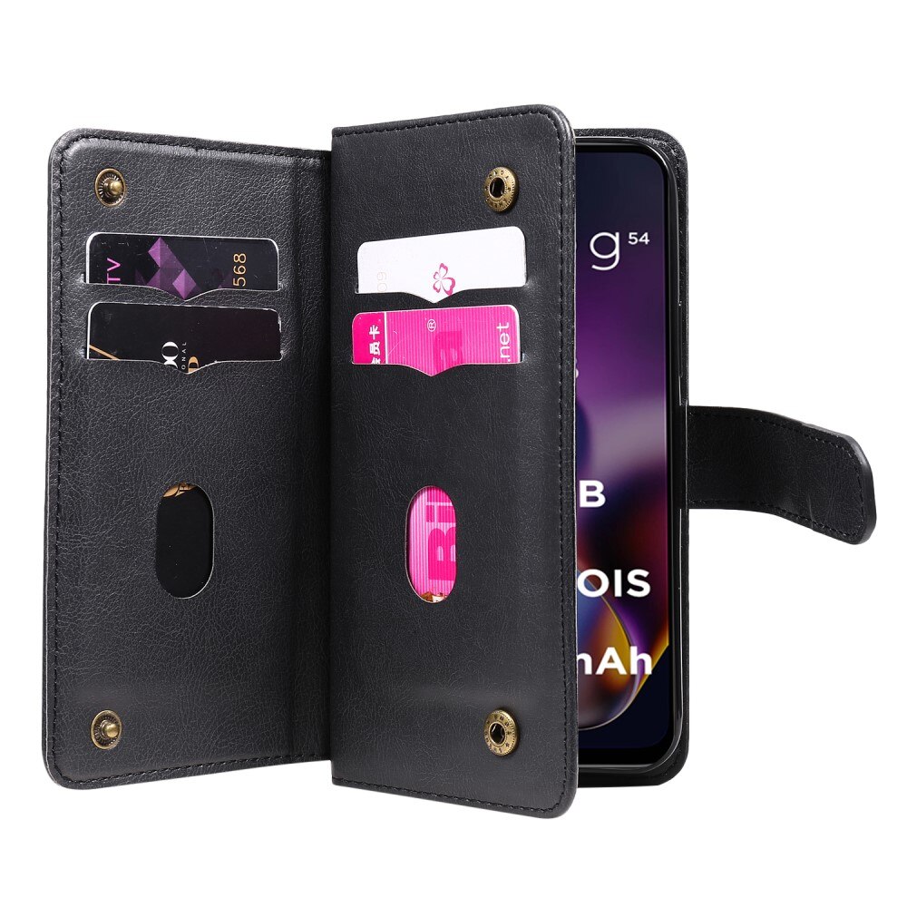 Motorola Moto G54 Wallet Cover Multi-slot Black