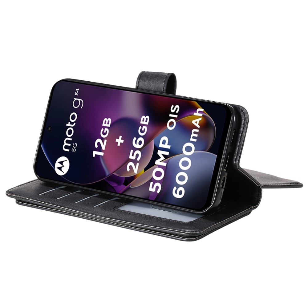 Motorola Moto G54 Wallet Cover Multi-slot Black