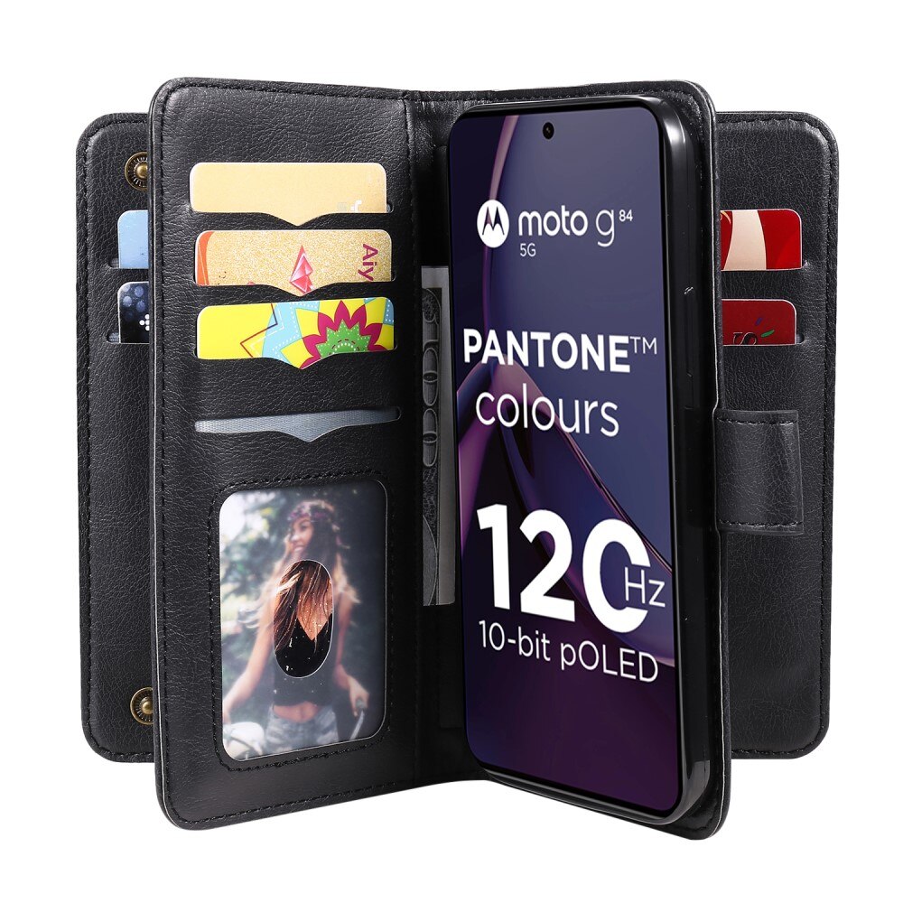 Motorola Moto G84 Wallet Cover Multi-slot Black