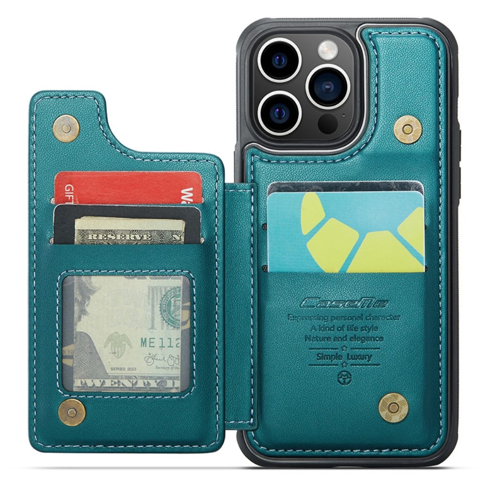 iPhone 14 Pro RFID blocking Wallet Cover Blue