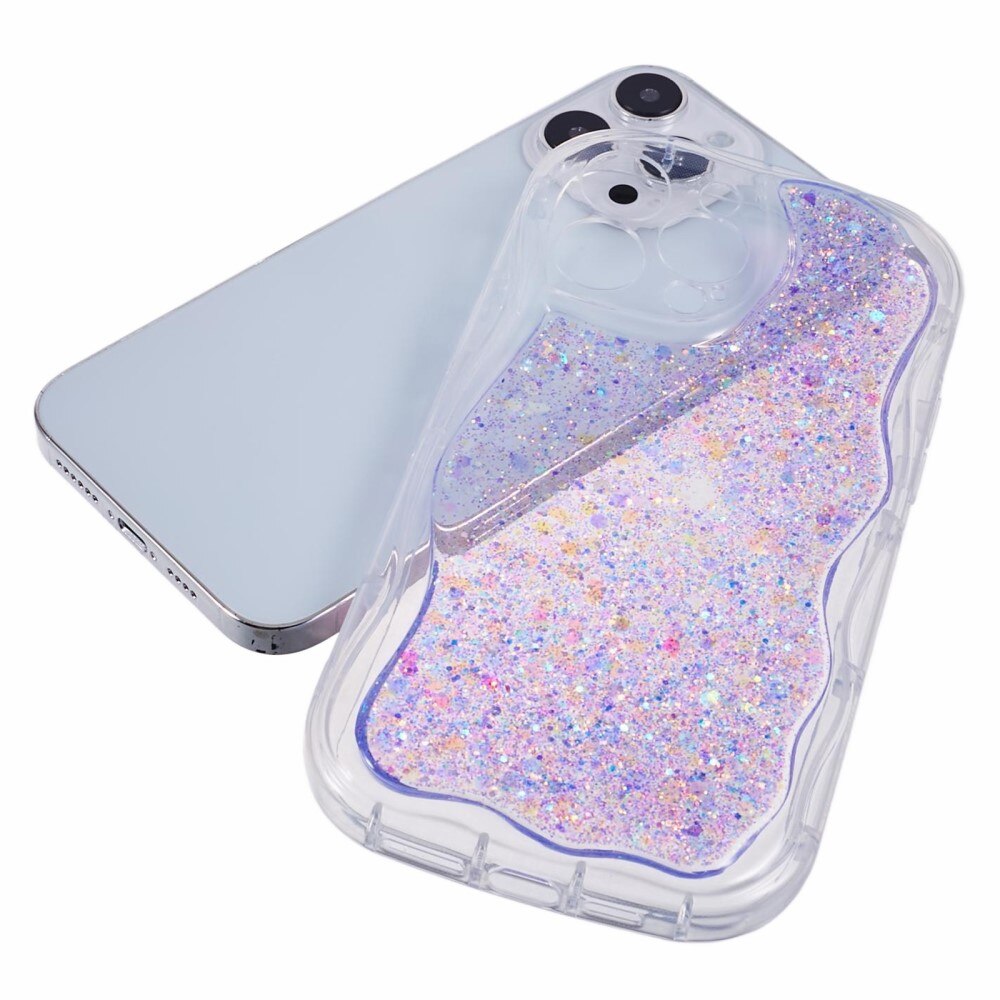 iPhone 12 Pro Wavy Glitter Case Purple