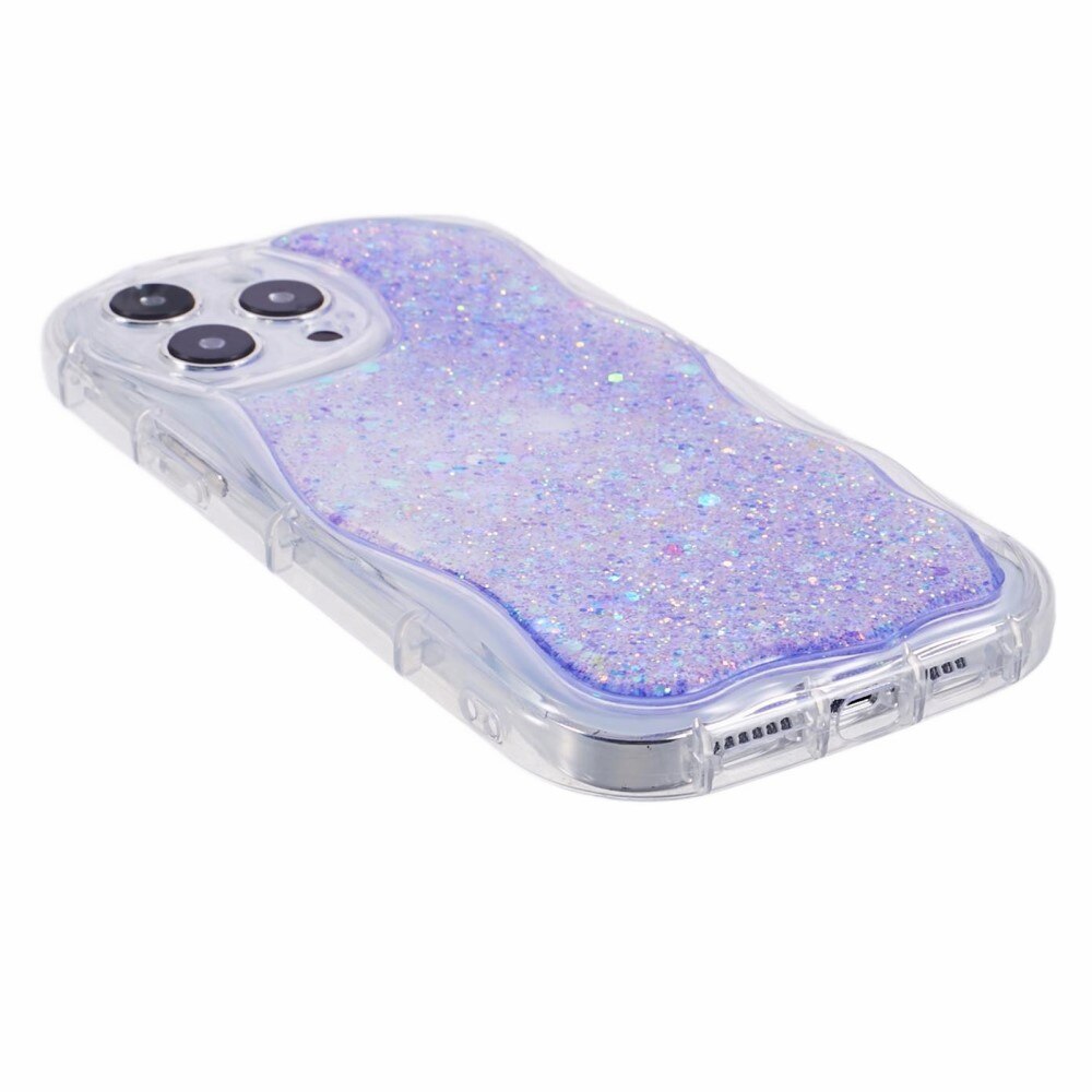 iPhone 12 Pro Wavy Glitter Case Purple