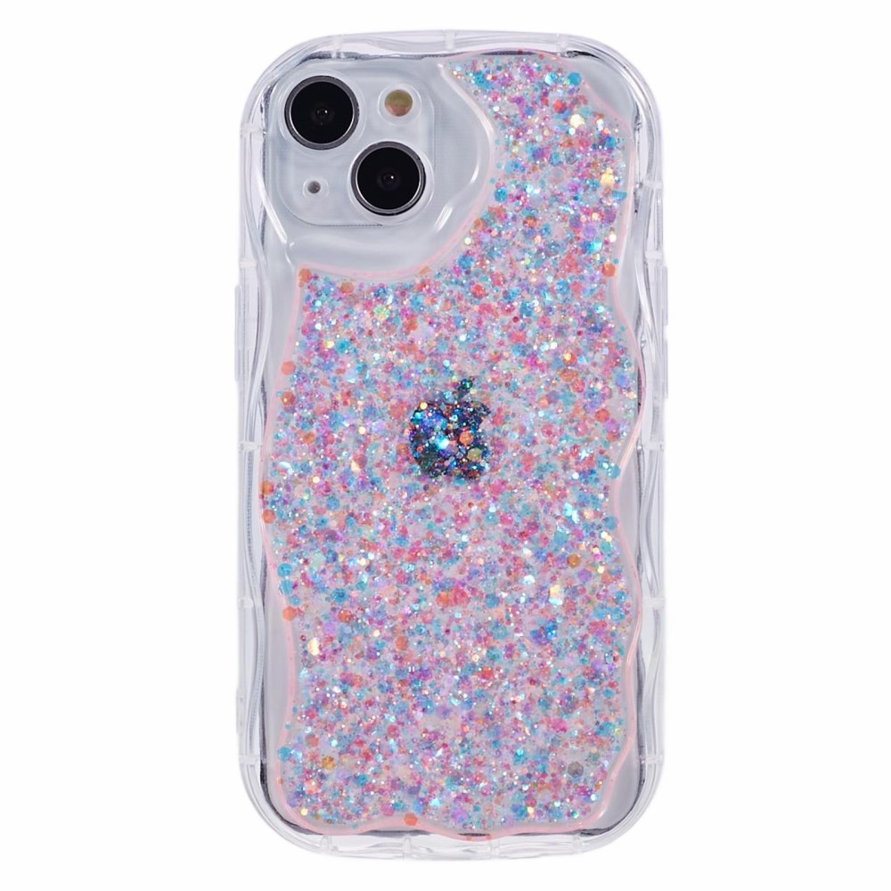 iPhone 15 Wavy Glitter Case Pink
