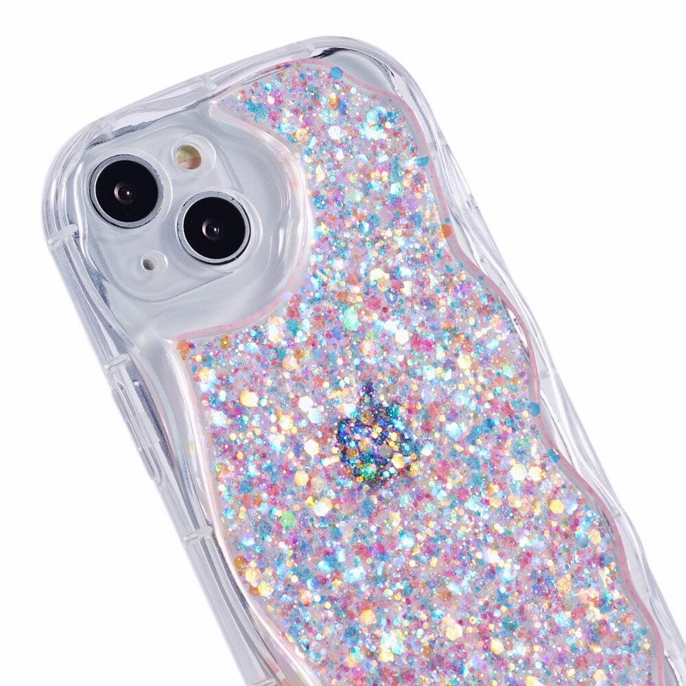 iPhone 15 Wavy Glitter Case Pink