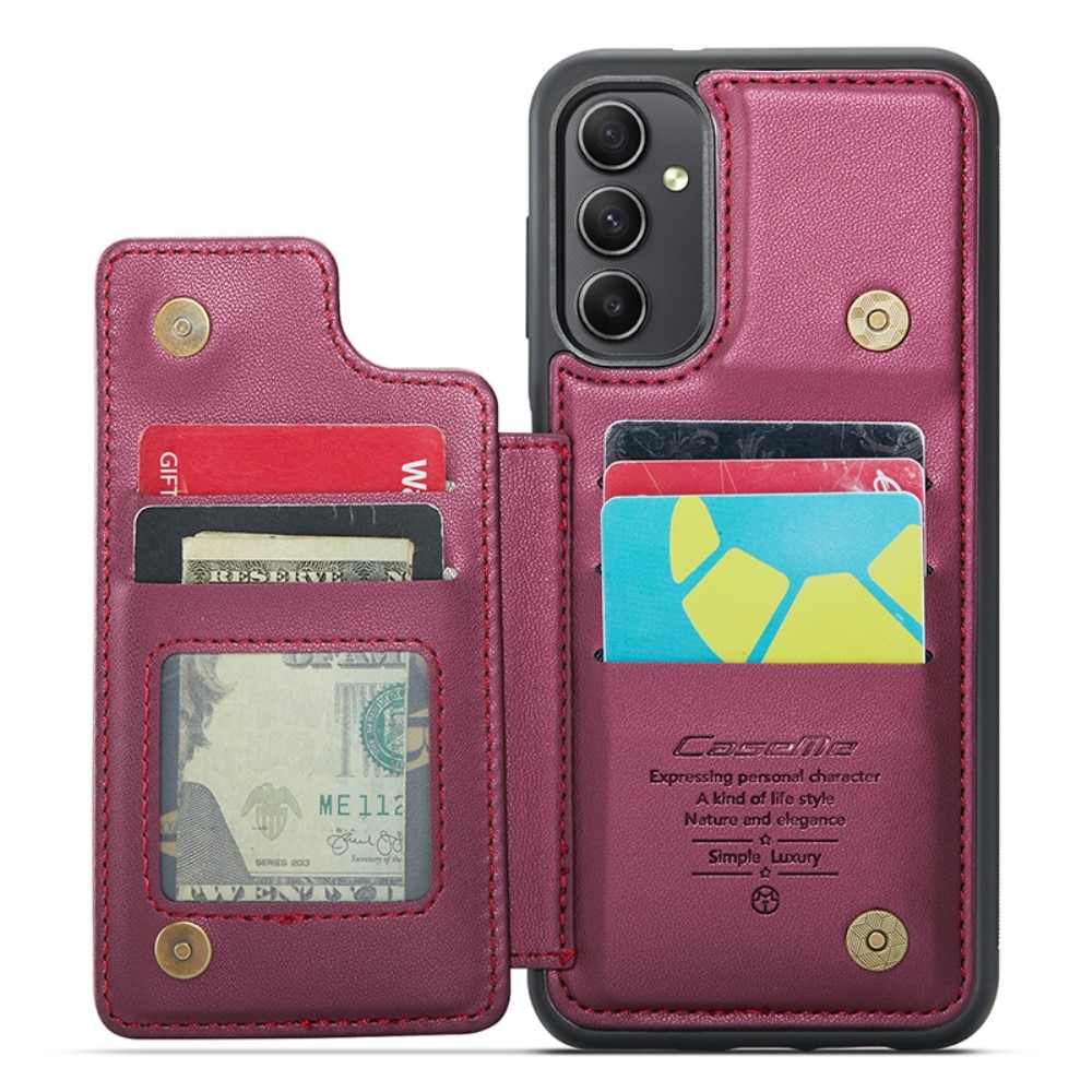 Samsung Galaxy A54 RFID blocking Wallet Cover Red