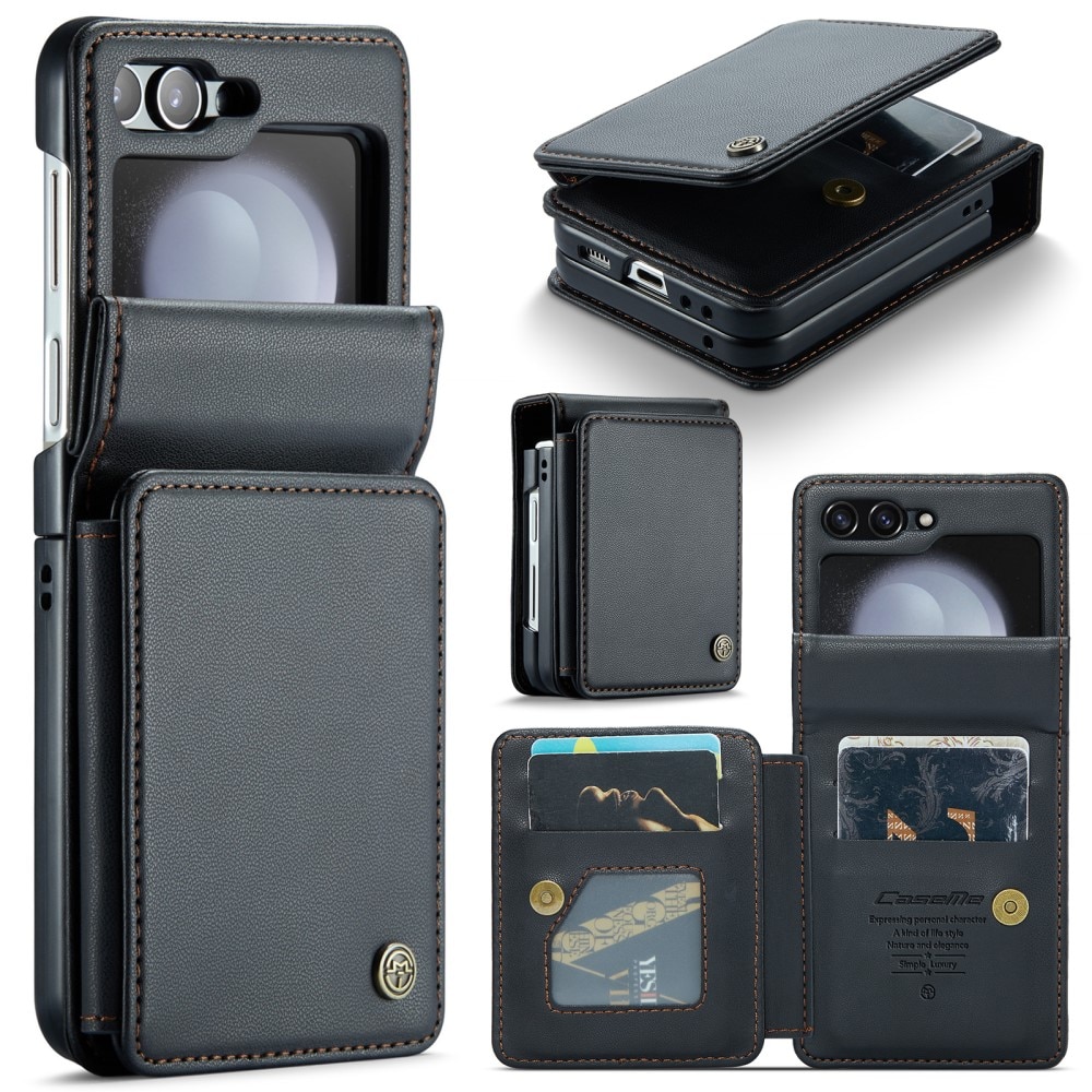 Samsung Galaxy Z Flip 6 RFID blocking Wallet Cover Black