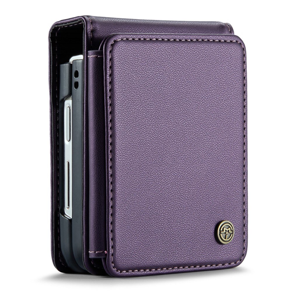 Samsung Galaxy Z Flip 5 RFID blocking Wallet Cover Purple