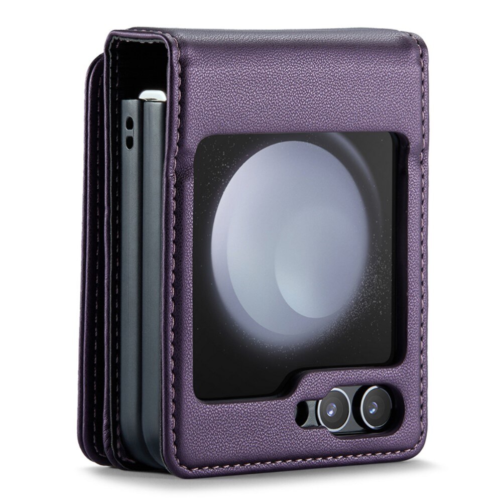 Samsung Galaxy Z Flip 5 RFID blocking Wallet Cover Purple