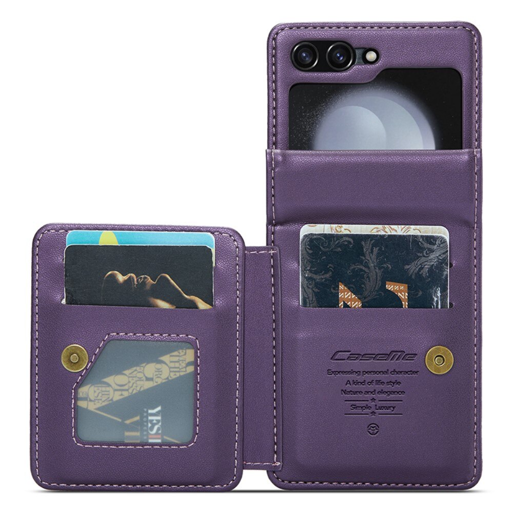 Samsung Galaxy Z Flip 6 RFID blocking Wallet Cover Purple