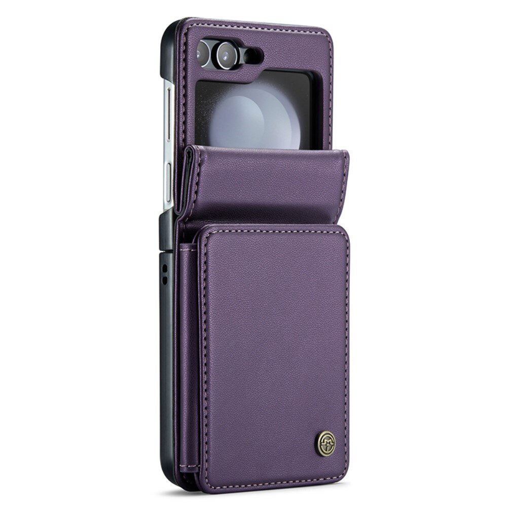 Samsung Galaxy Z Flip 5 RFID blocking Wallet Cover Purple