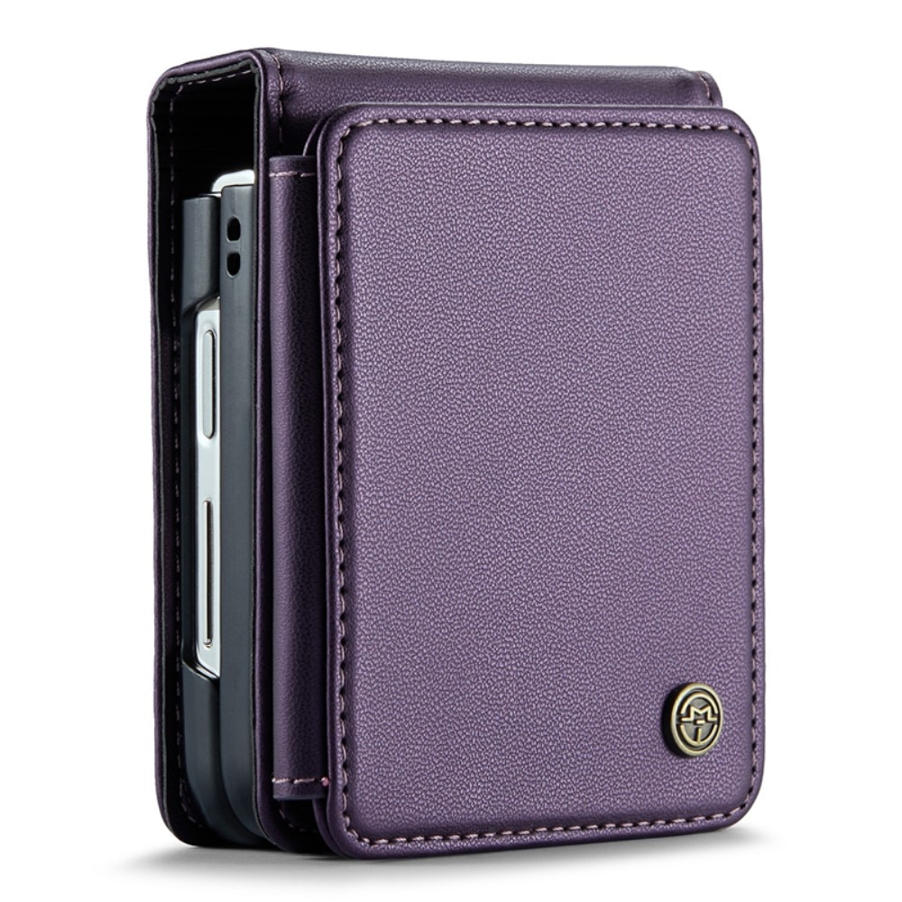 Samsung Galaxy Z Flip 3 RFID blocking Wallet Cover Purple