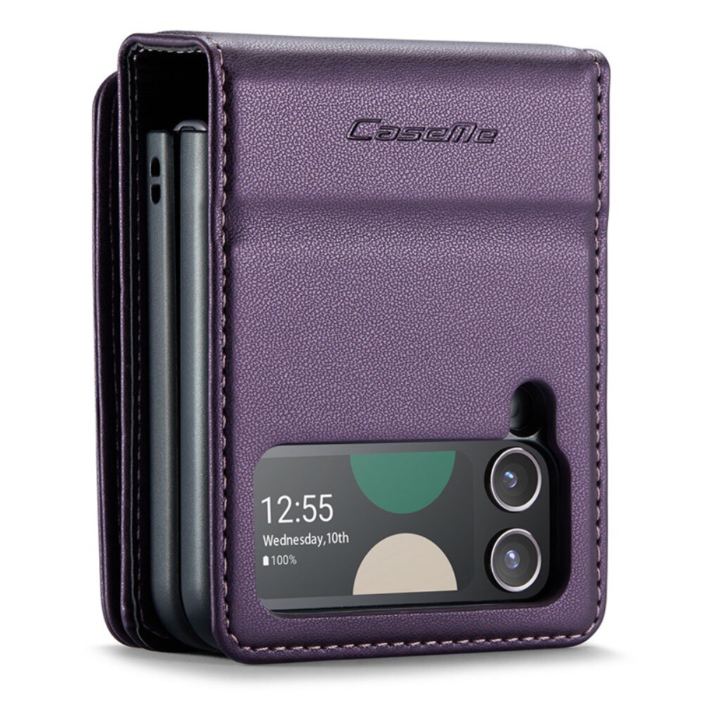 Samsung Galaxy Z Flip 3 RFID blocking Wallet Cover Purple