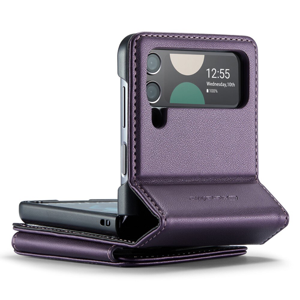 Samsung Galaxy Z Flip 3 RFID blocking Wallet Cover Purple