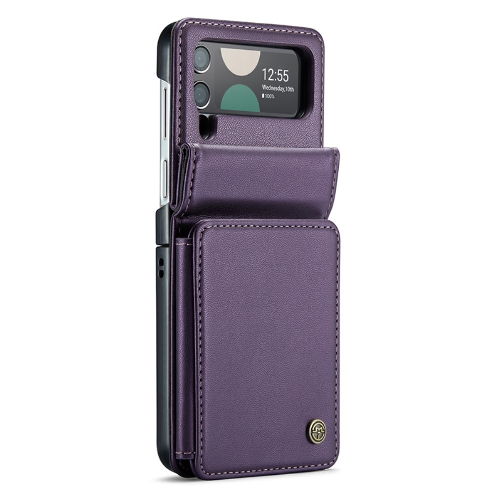 Samsung Galaxy Z Flip 3 RFID blocking Wallet Cover Purple